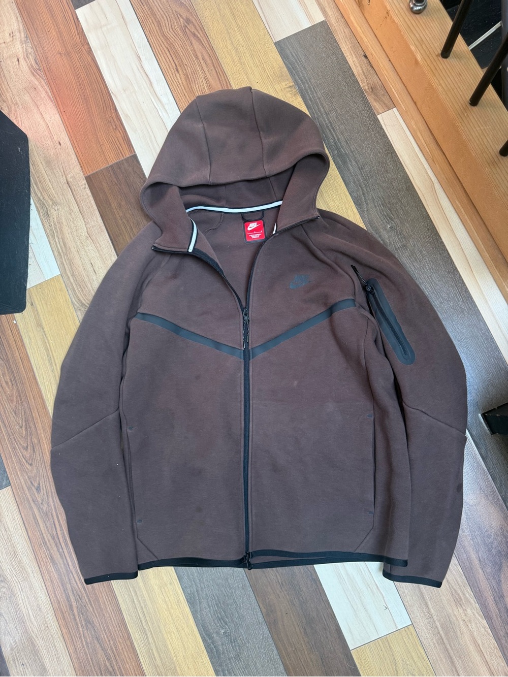 Nike Men’s Brown Hooded Full-Zip Nike Tech Jacket